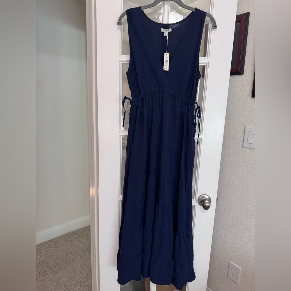 NWT Max Studio Medium Navy Blue Maxi Dress